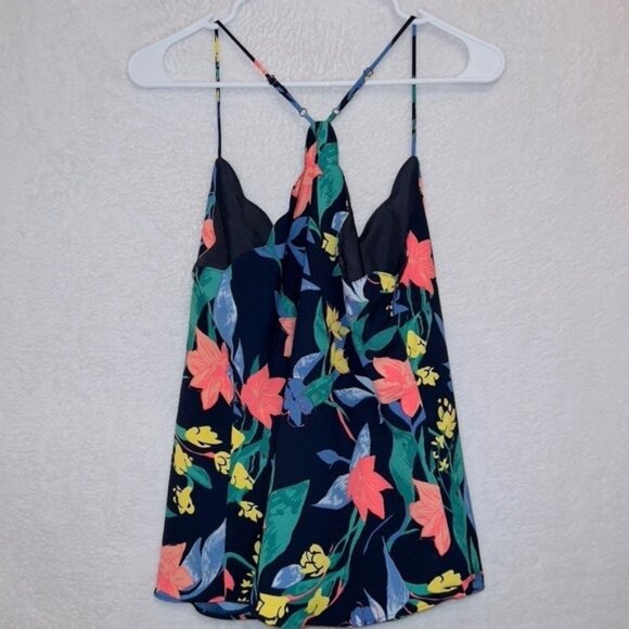 J. Crew AL504 Women's Size 6 Tropical Floral Print Scalloped Trim Cami Tank Top - Picture 2 of 7